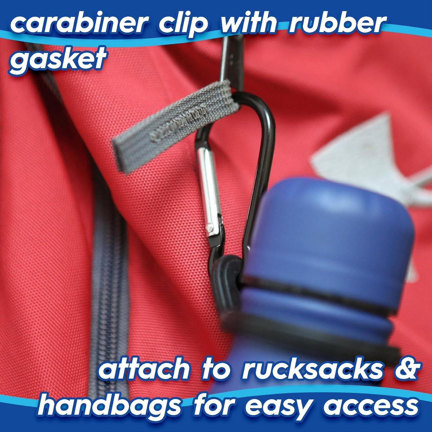 Harbour Housewares Stainless Steel Water Bottle with Carabiner Clip - 500Ml - Matt Blue - 1X Metal Cold Drink Drinking Vacuum Drinks Flask with Leak Proof Lid for Adults & Kids Gym, Sports, Travel image number 3