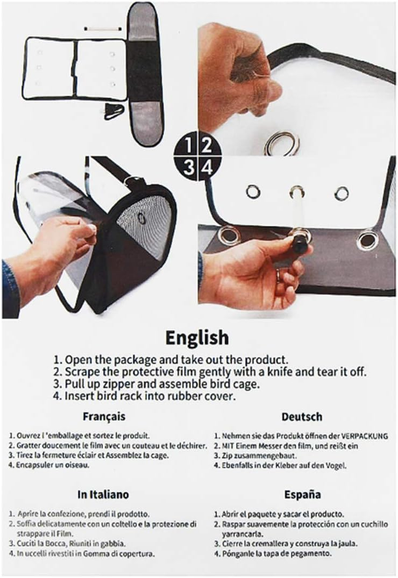 Parrot Bird Carrier Backpack - Portable Pet Travel Cage with Standing Perch, Lightweight Breathable Mesh Base, 41X23X28CM image number 4