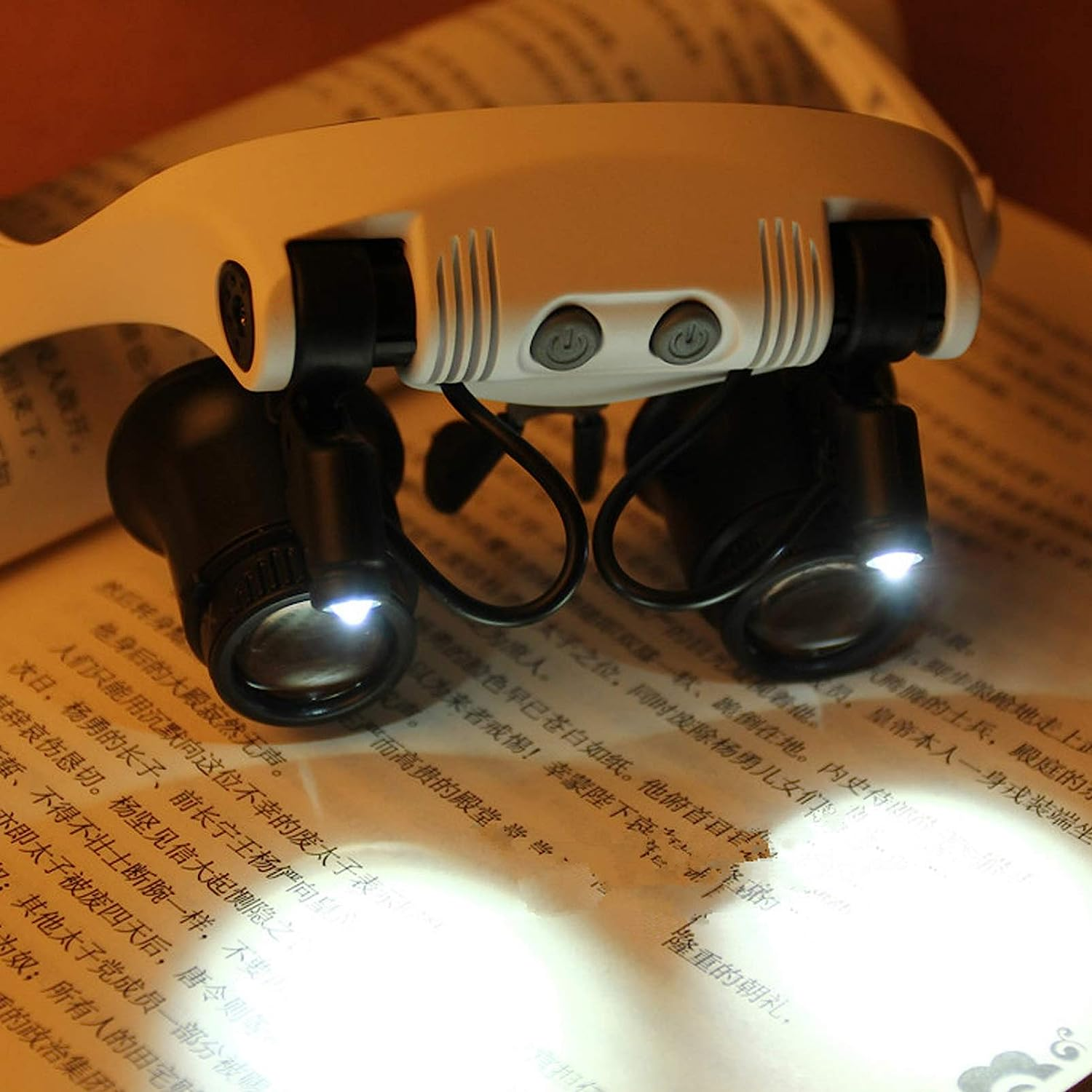 POPETPOP 1 Set Head Mount Magnifier Glasses Headband Magnifying Glass Handsfree Magnifier with Light for Jewelers Sewing Crafts Hobbies Repair 10X,15X,20X,205X image number 6