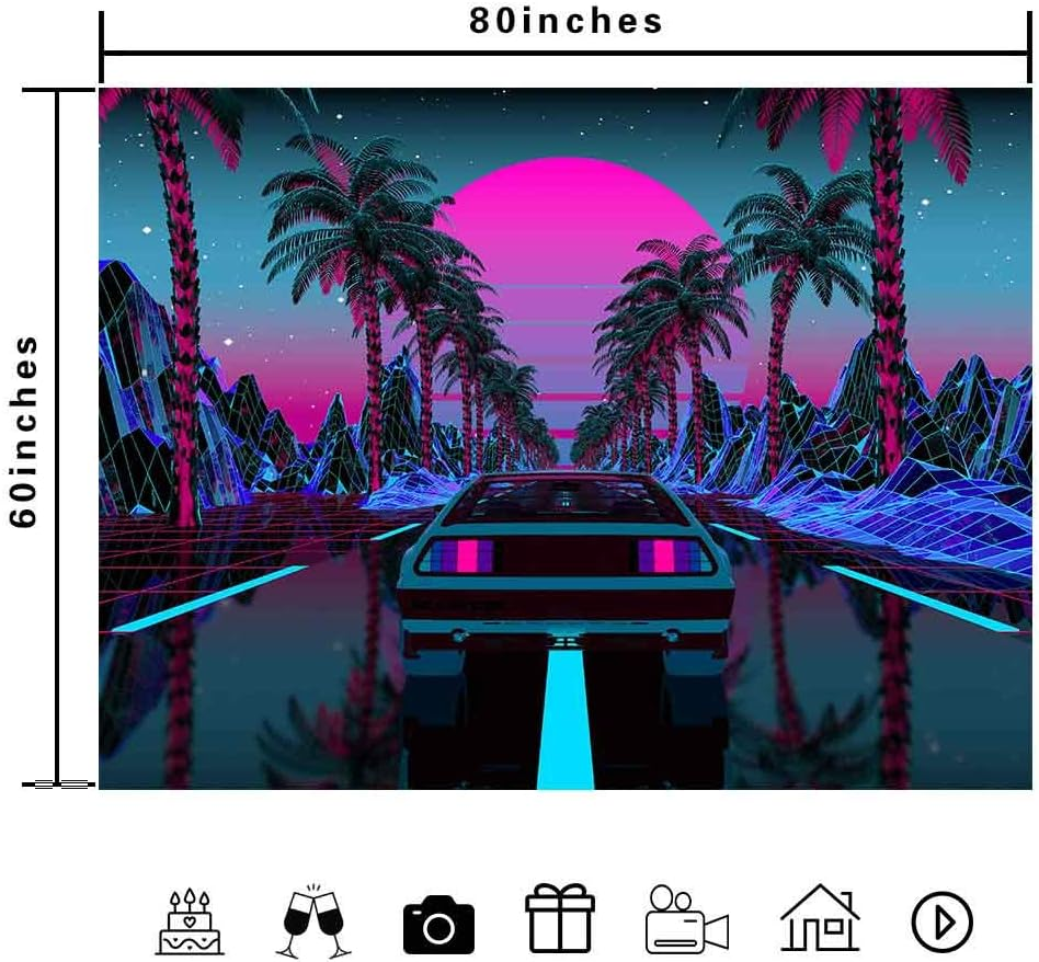 Car Tapestry 1980S Science Fiction Super Sports Car Tapestry Forest Road Tapestry Suitable for Home Decoration Art for Bedroom Living Room GTLTIE582 image number 4