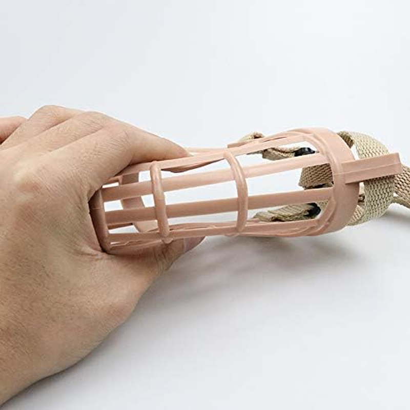 Basket Dog Muzzle for Large Medium Small Dogs, Cage Muzzles to Prevent Biting Chewing Licking Scavenging, Mouth Cover with Adjustable Strap for Vet Visits, Grooming, Walking (Beige, 6#) image number 3