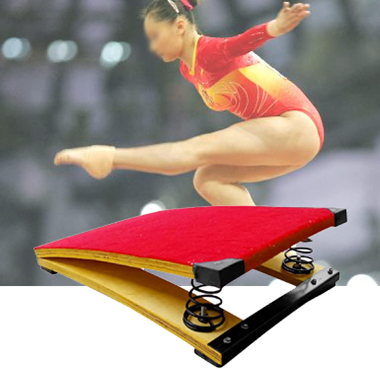 Vaulting Gymnastics Equipment Kids Spring Board, Thickened 2 Springs inside for School/Sports Club/Martial/Track and Field, Bearing 80Kg,2Springs image number 4