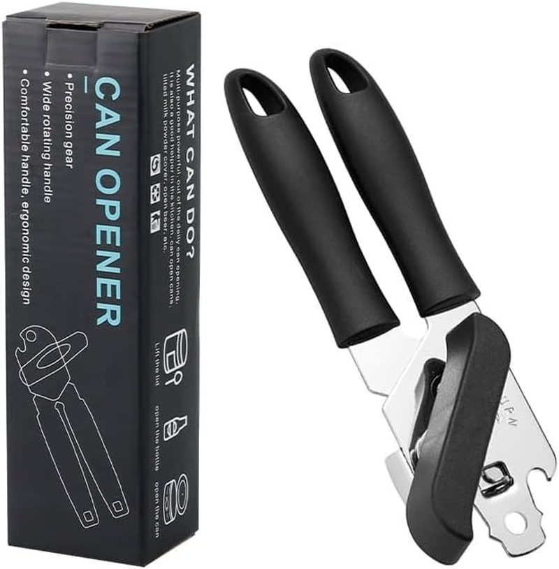 HIGHROCK Multi-Function Opener Kitchen Can Opener, Jar Opener & Tin Opener, Manual Can Opener, Portable Can Opener (Black)