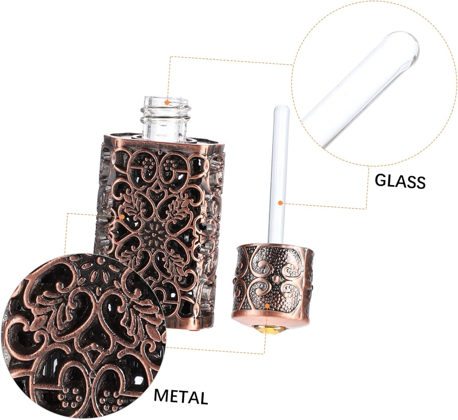 2Pcs Essential Oil Spray Bottle Engraved Hollow Flower Design Vintage Perfume Container for Travel Leak and Decorative Perfume Dispenser image number 1