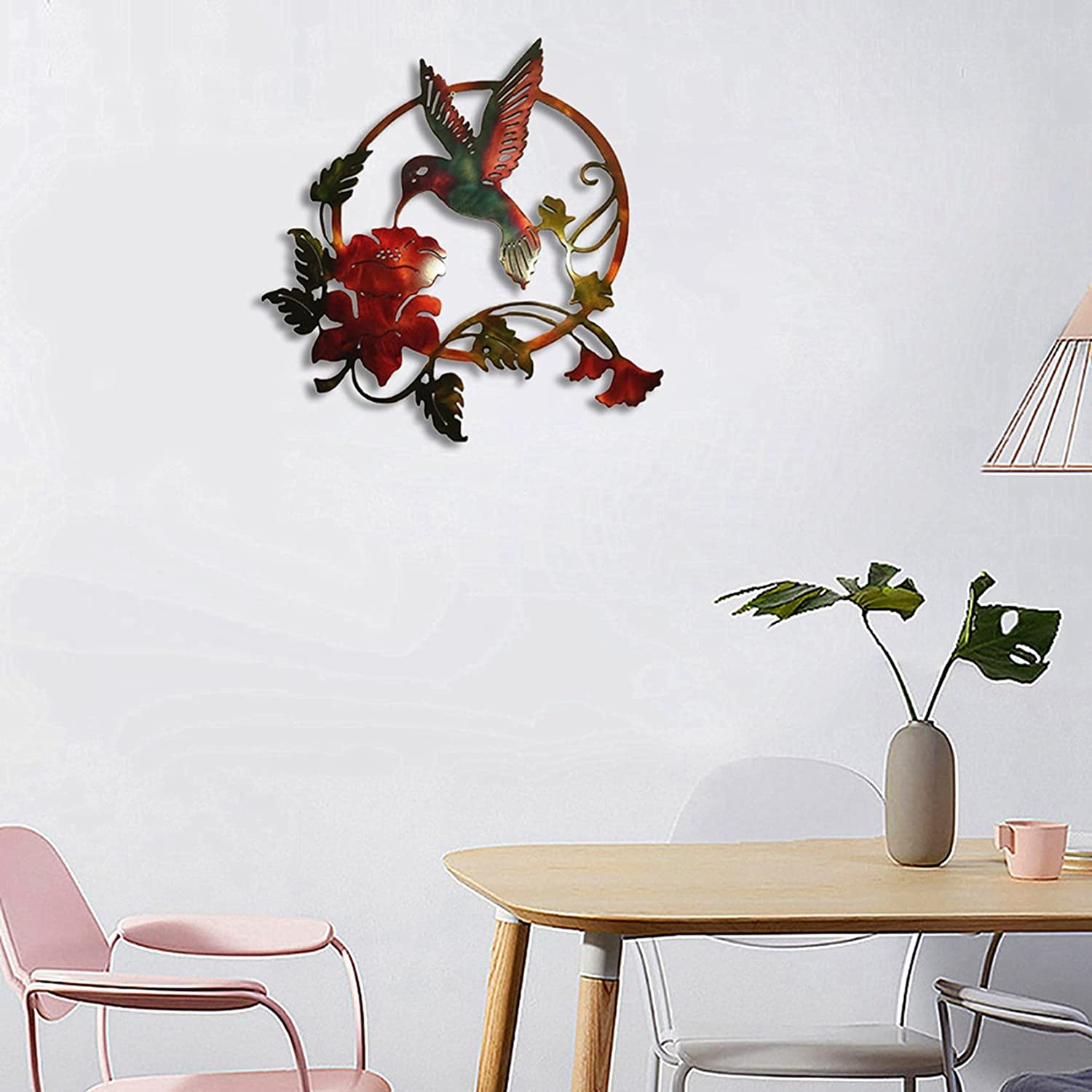 Bopfimer Iron Art Bird Wall Decor Garden Fence Lawn Hotel Wall Sculpture Ornaments Vintage Ornament for Indoor Outdoor Home A image number 2