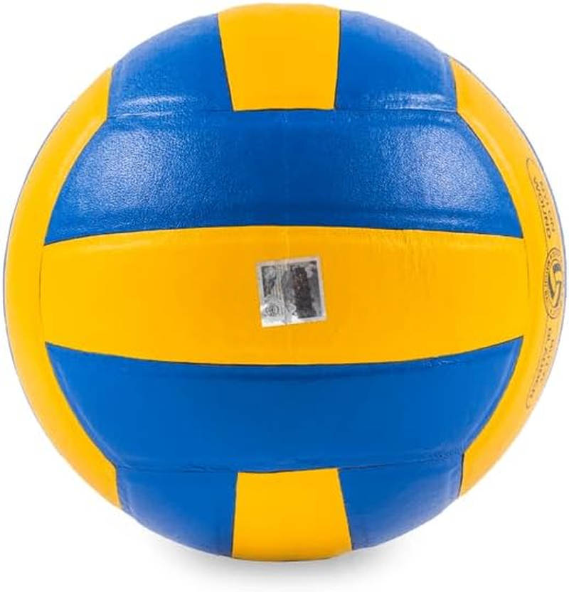 Cosco Approved by VFI Super Volley Volleyball | Color: Blue & Yellow | Size: 4 | Material: Leather | Numbers of Panel: 18 | Winding: Nylon | Weight: 260~280Grams | Recommended for Professional