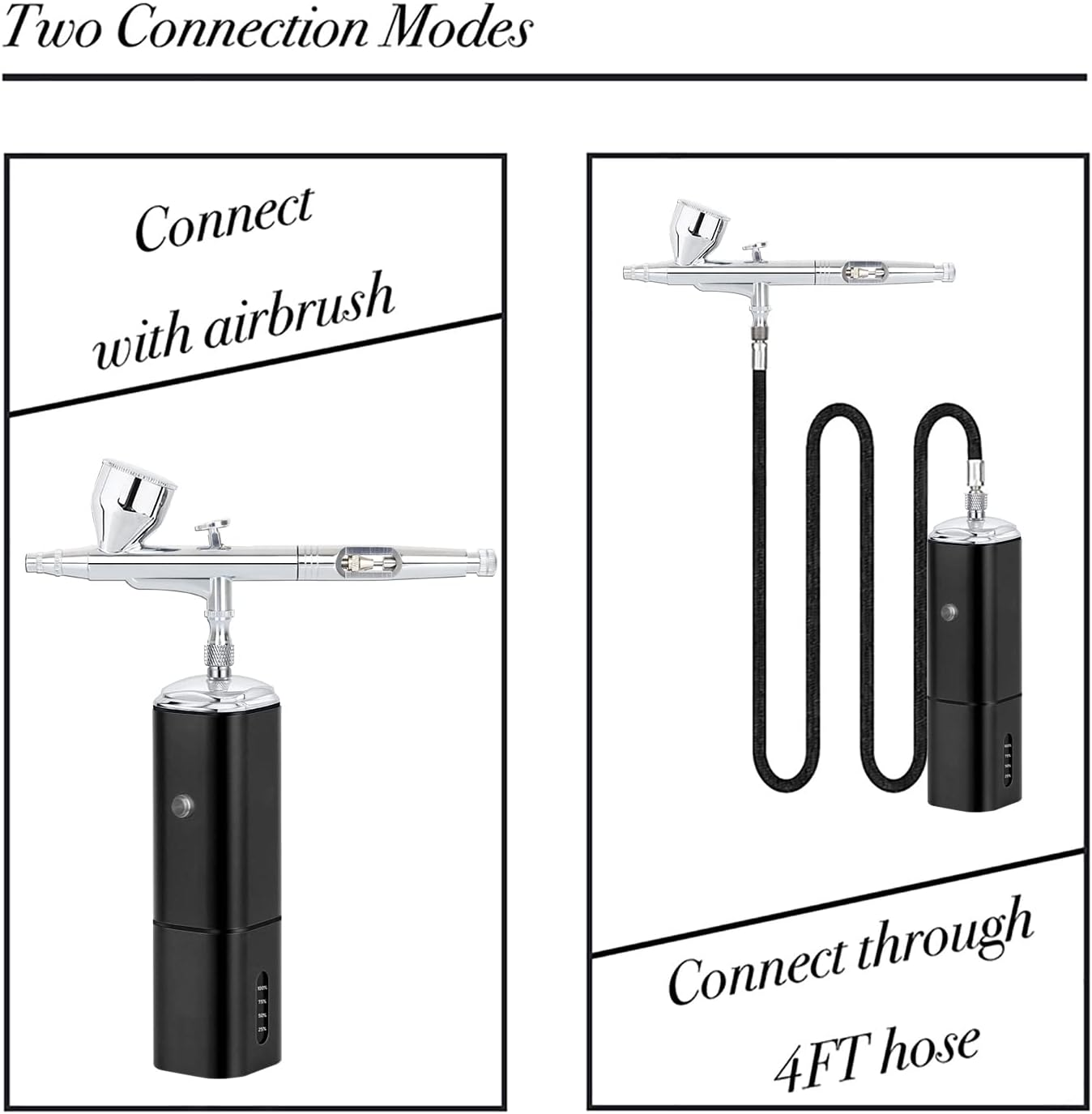 Cordless Portable Airbrush Kit with Compressor,Rechargeable and Replaceable Auto Stop Dual Action Air Brush Pen,Match Different Airbrush Guns for Barbers Model Painting Nail Art Craft Makeup image number 5