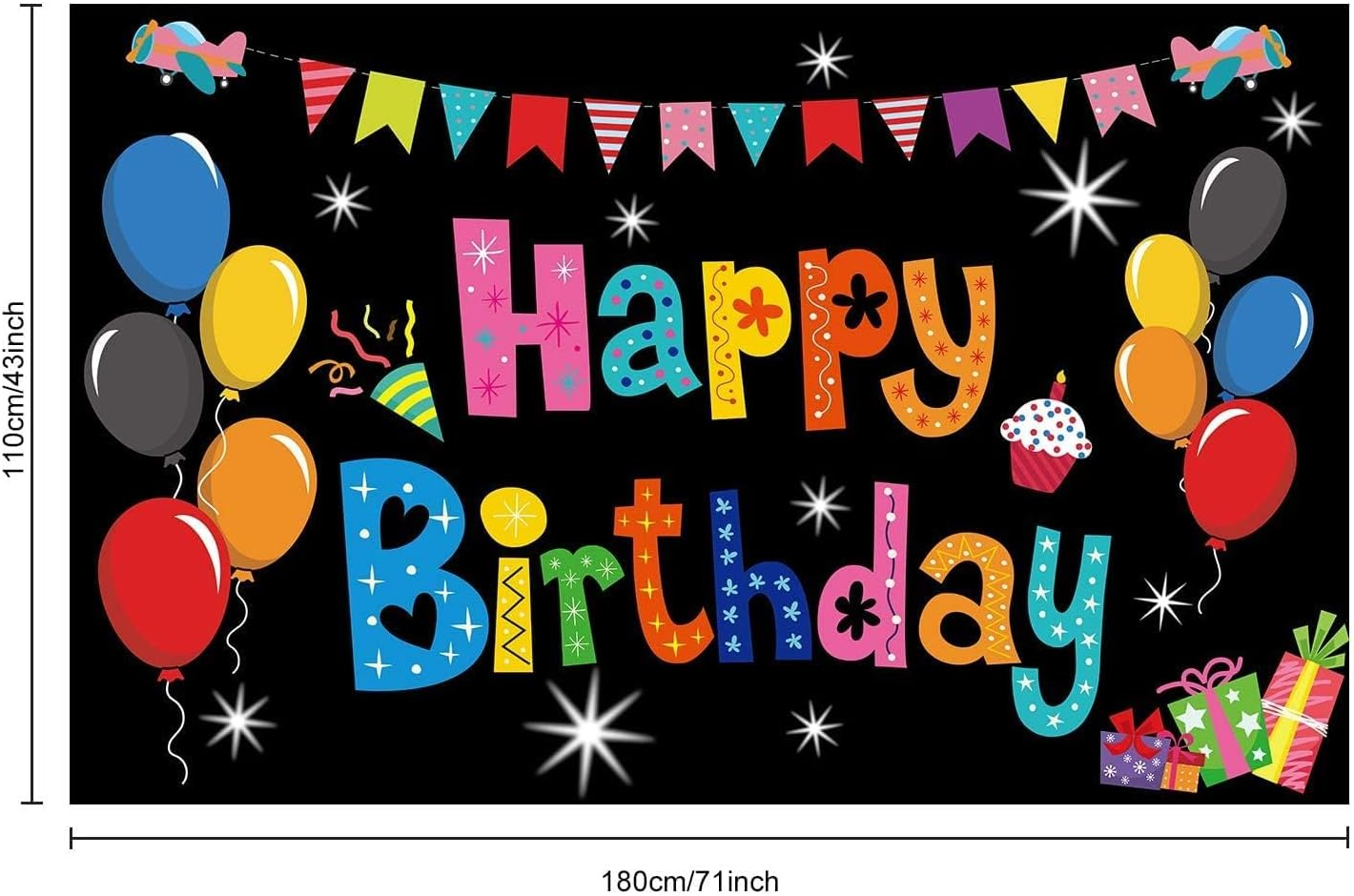 Colorful Happy Birthday Party Decorations Rainbow Birthday Banner Backdrop Large Happy Birthday Yard Sign Backgroud It'S My Birthday Party Indoor Outdoor Decorations Supplies for Boys Kids Girls image number 6