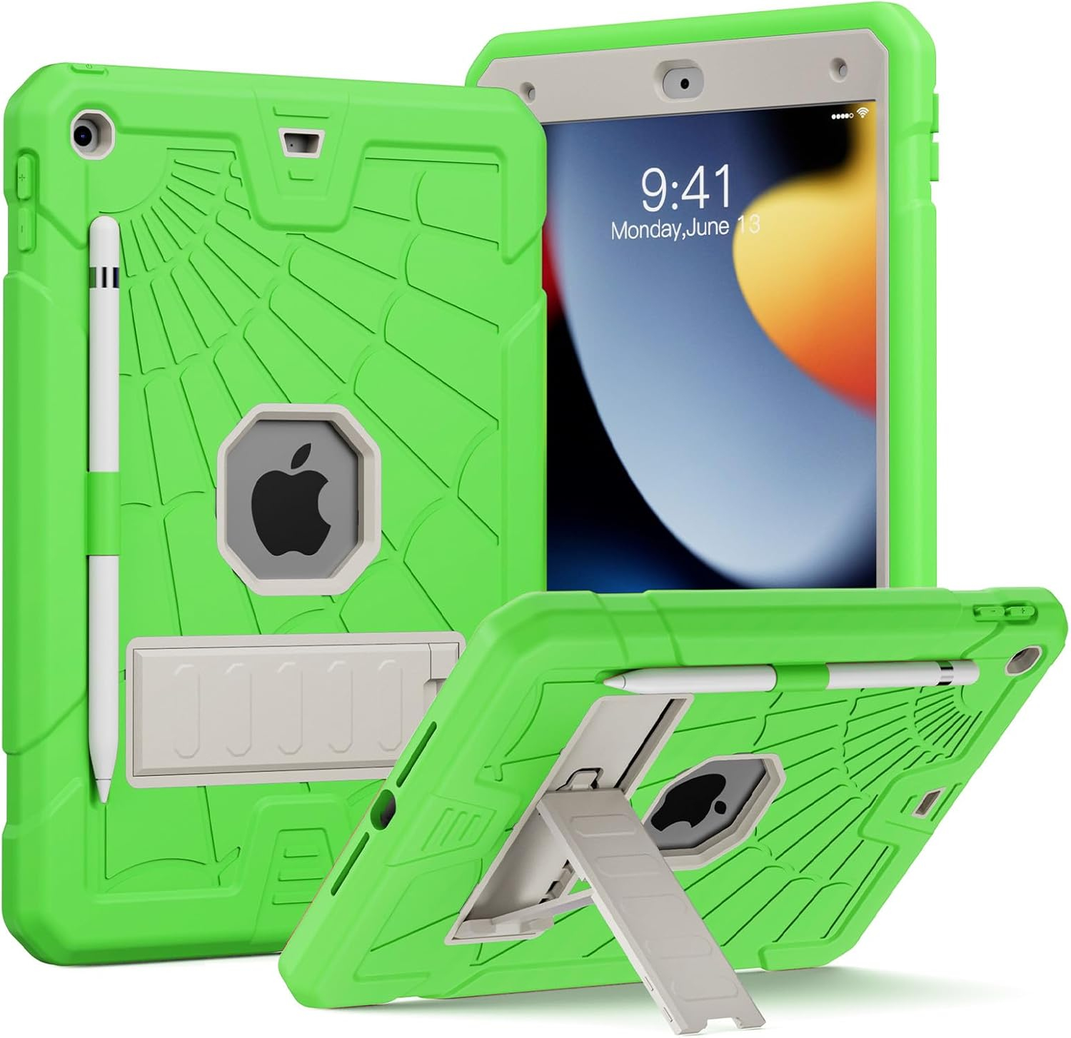 Herize Ipad 6Th Generation Cases Cover for Kids | Ipad 5Th Generation Case 9.7 Inch W/Pencil Holder Ipad 9.7 Case W/Stand for Boys Girls | Heavy Duty Rugged Ipad Case 6Th/5Th 2018/2017