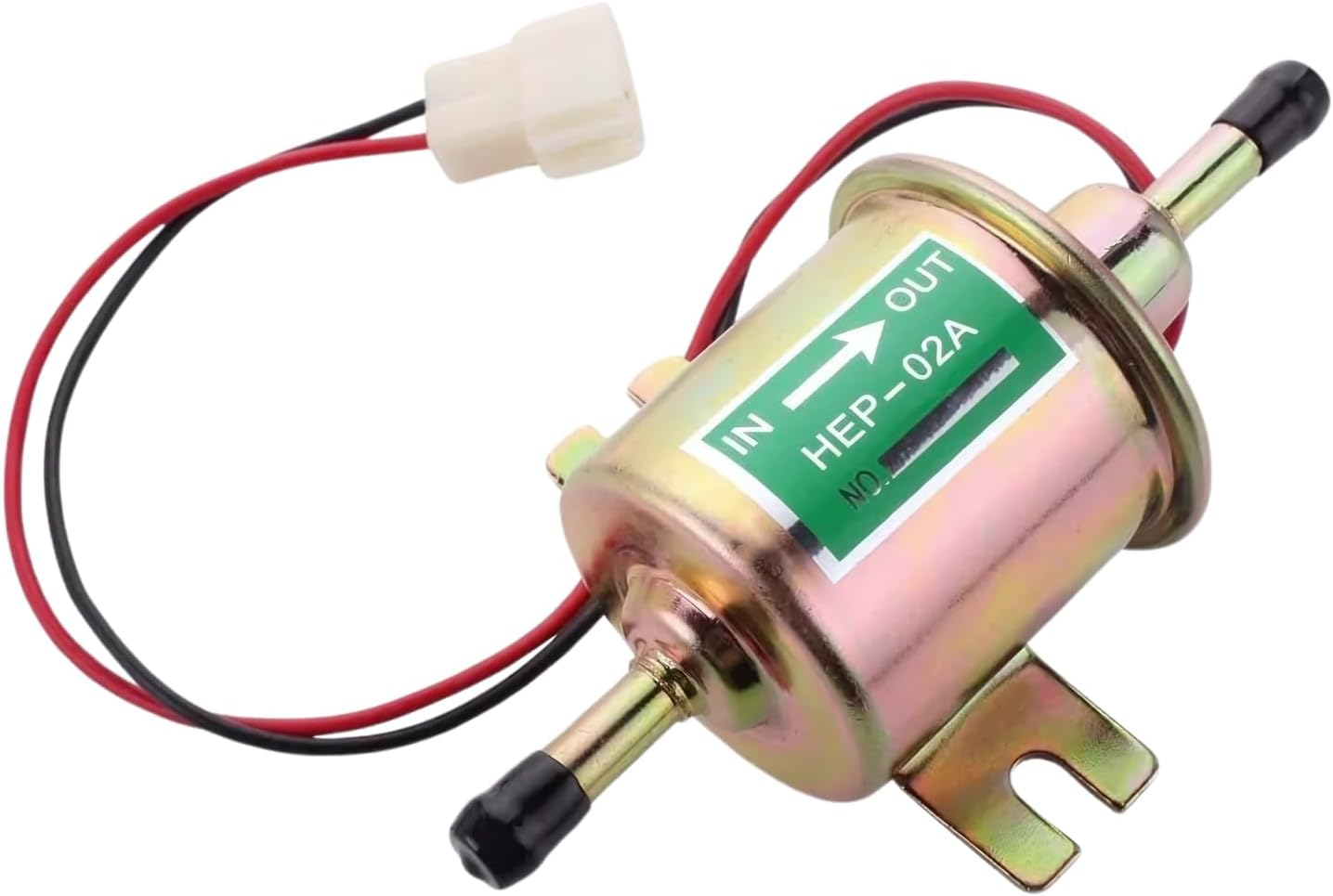 EZONEDEAL Universal Electric Fuel Pump, 12V Electric Transfer Universal Low-Pressure with Fuel Filter, HEP02A, Fuel Line Replacement for Carburetor Lawn Mower Gas Diesel Fuel Transfer Pump