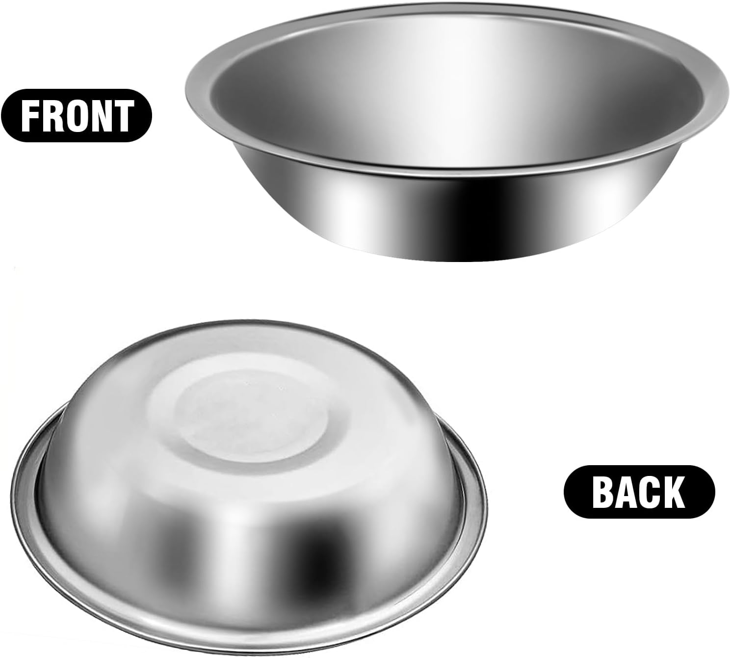10Pcs Small Stainless Steel Bowls, 6 1/2" Wide Kitchen Metal Bowl with Flat Base, 3/4" Quart Prep Bowls for Meal Prep Cooking Serving Baking