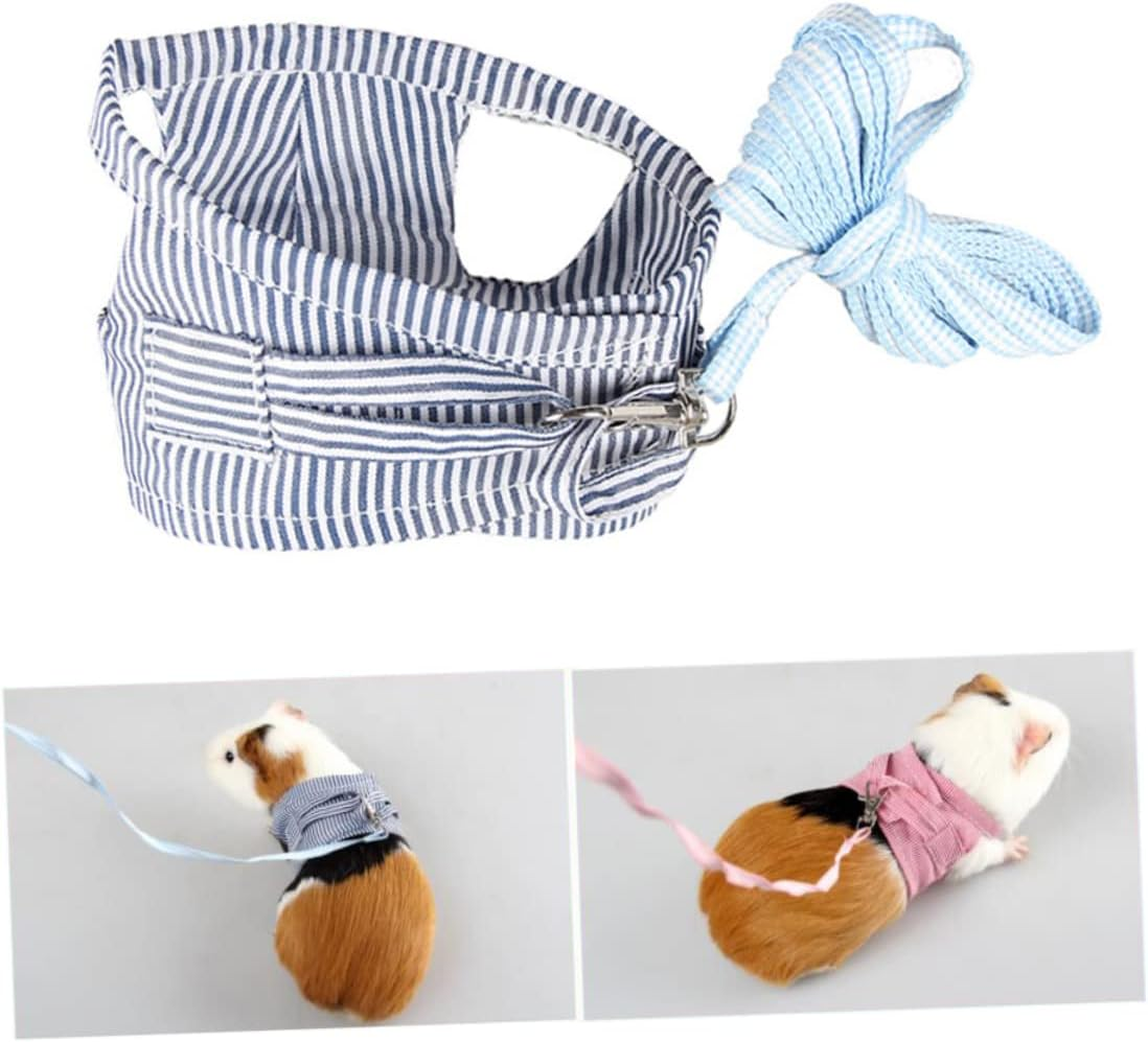 Minkissy Small Pet Harness Guinea Pig Leash Chest Strap Blue Size S for Outdoor Walking Hedgehog Pet Supplies image number 4
