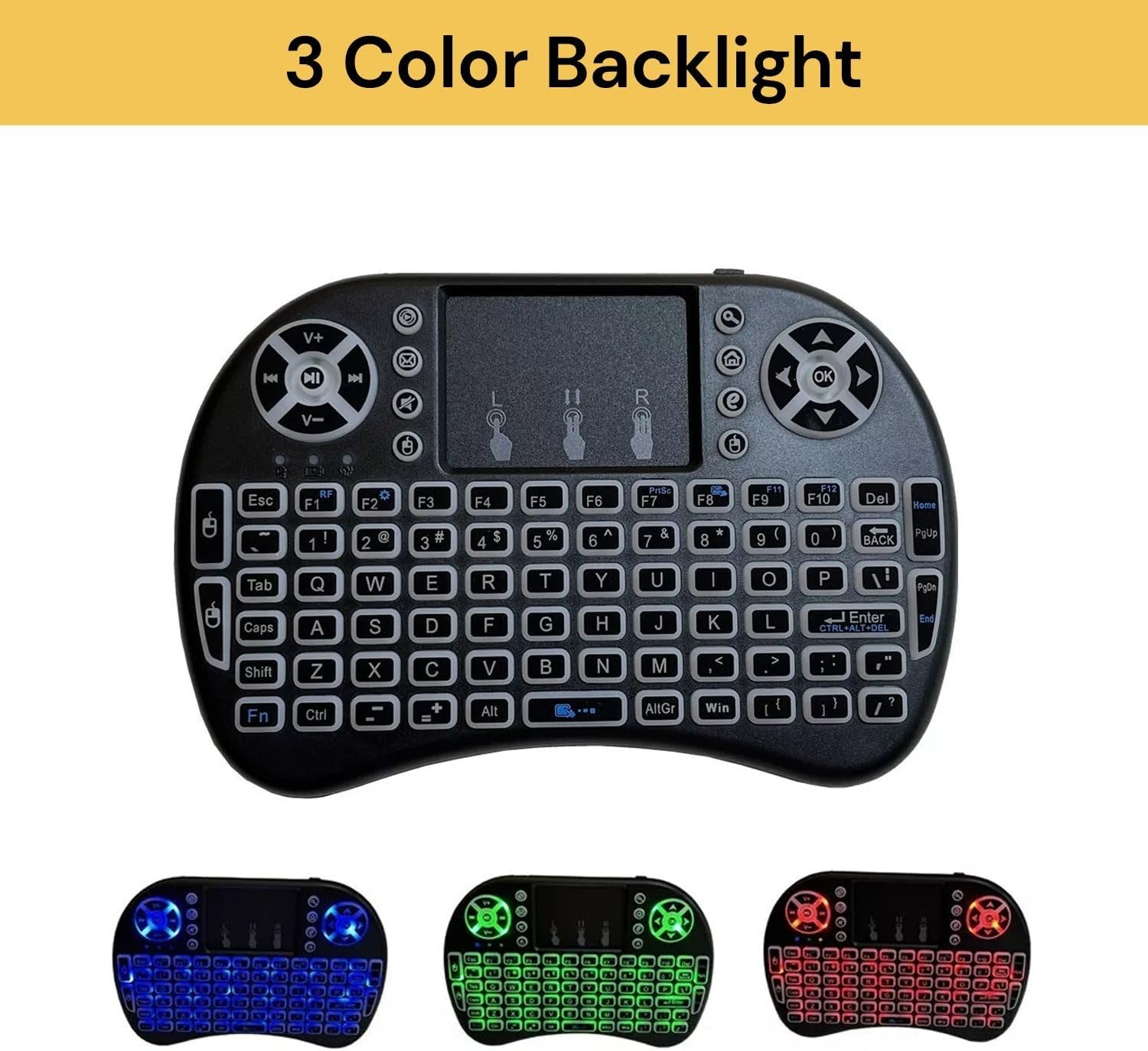 Ezonedeal Mini Wireless Keyboard with Touchpad Mouse 2.4Ghz LED Backlit Multi-Media Android Travel Keyboard for Pc, Pad, Xbox 360, Ps3, Google Android Tv Box, Htpc, Iptv, Raspberry Pi - Mini Keyboard image number 2