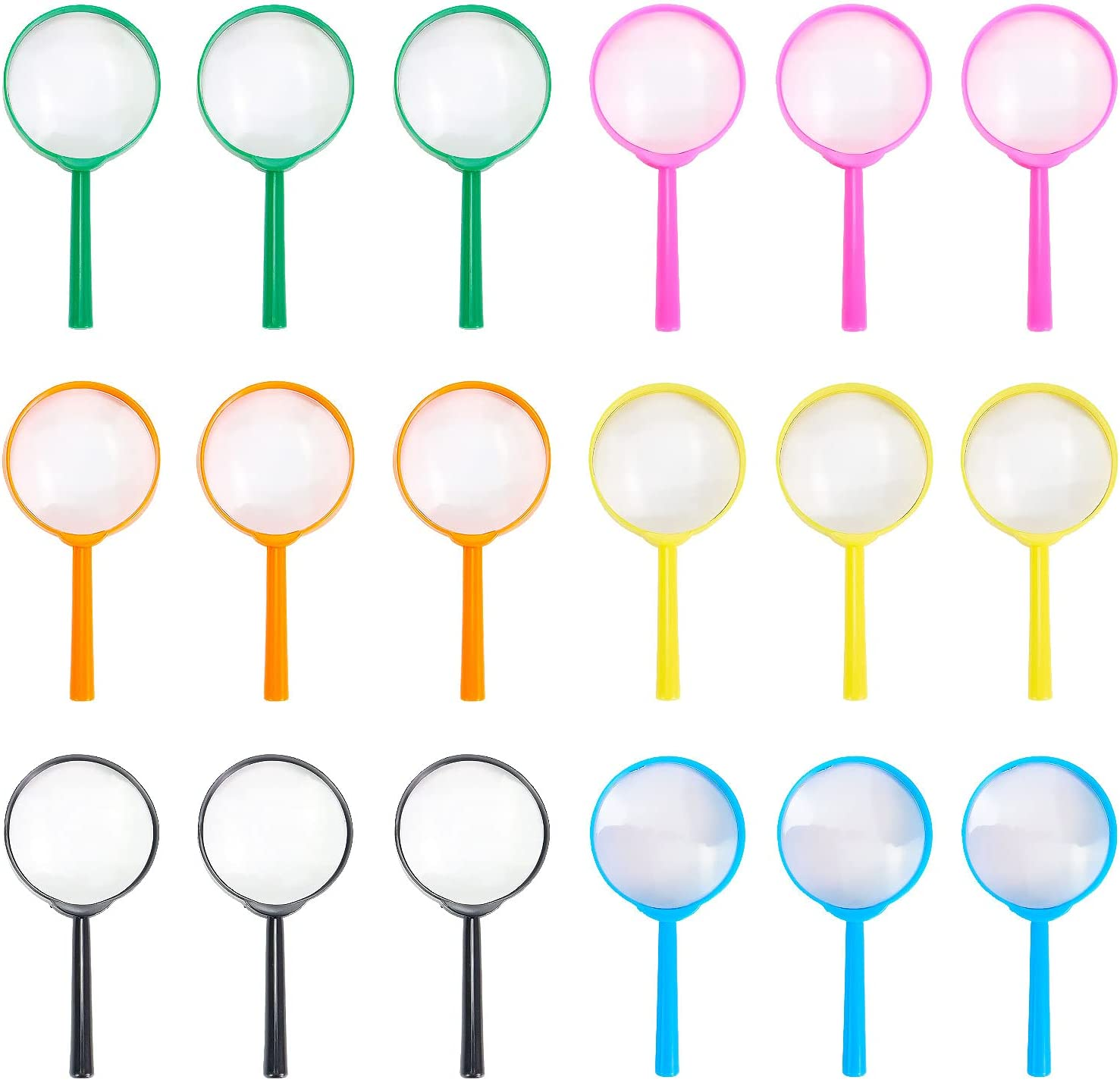 Magnifying Glass Kids Plastic Magnifier 18 Pack Hand Lens Mini Handheld Magnifying Lenses for Children Science Class Outdoor Observation Party Fun Tool image number 5