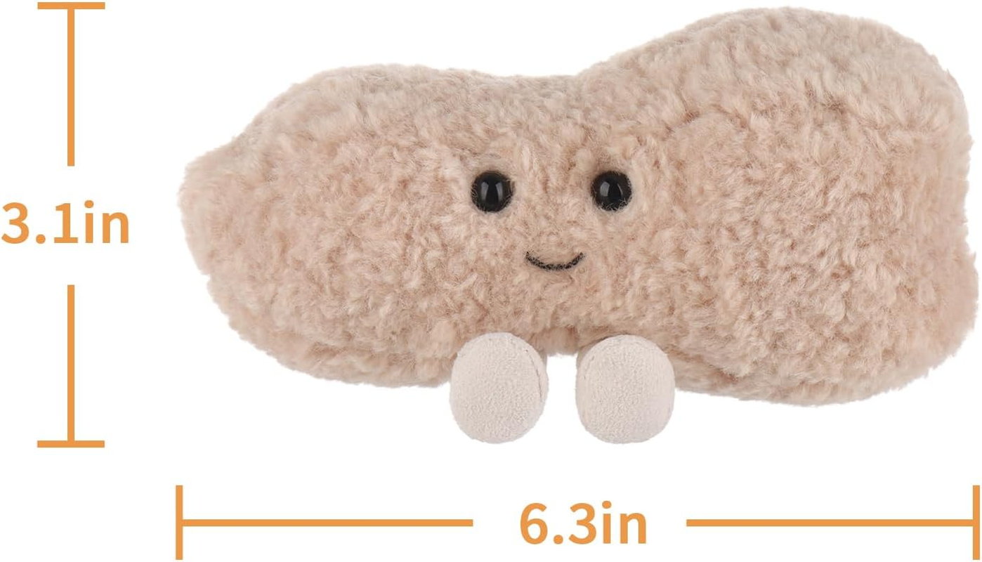Apricot Lamb Fresh Peanut Stuffed Animals for Kids, Soft Cute Plush Toys for Baby Girl and Boy, 6.7 Inches image number 3