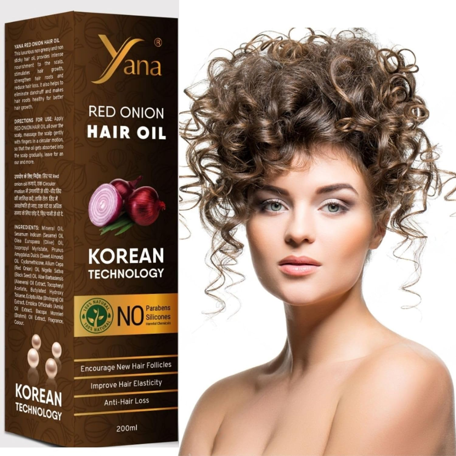 Yana Red Onion with Black Seed Oil Spray for Hair Growth for Black Hair Women image number 1