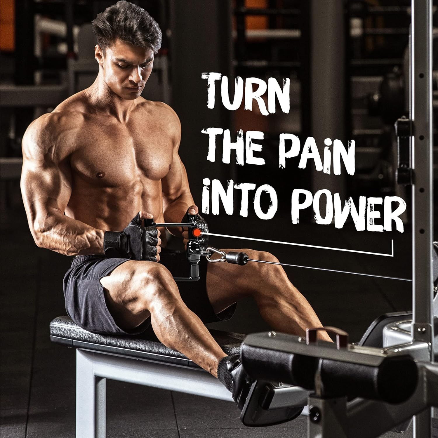 Yes4All Double D Row Handle Cable Attachment for Weight Workout, Cable Machine Accessories for Home Gym, LAT Pull down V Bar with Capacity up to 880LBS image number 5