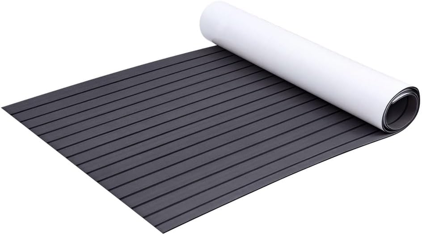 EVA Boat Flooring Foam Mat Decking, DIY Rectangular Boats Mats Carpet Sheet Sea Flooring Trailer Roller Accessories Decor for Motorboat Yacht Kayak Swim Platform, Dark Grey image number 4