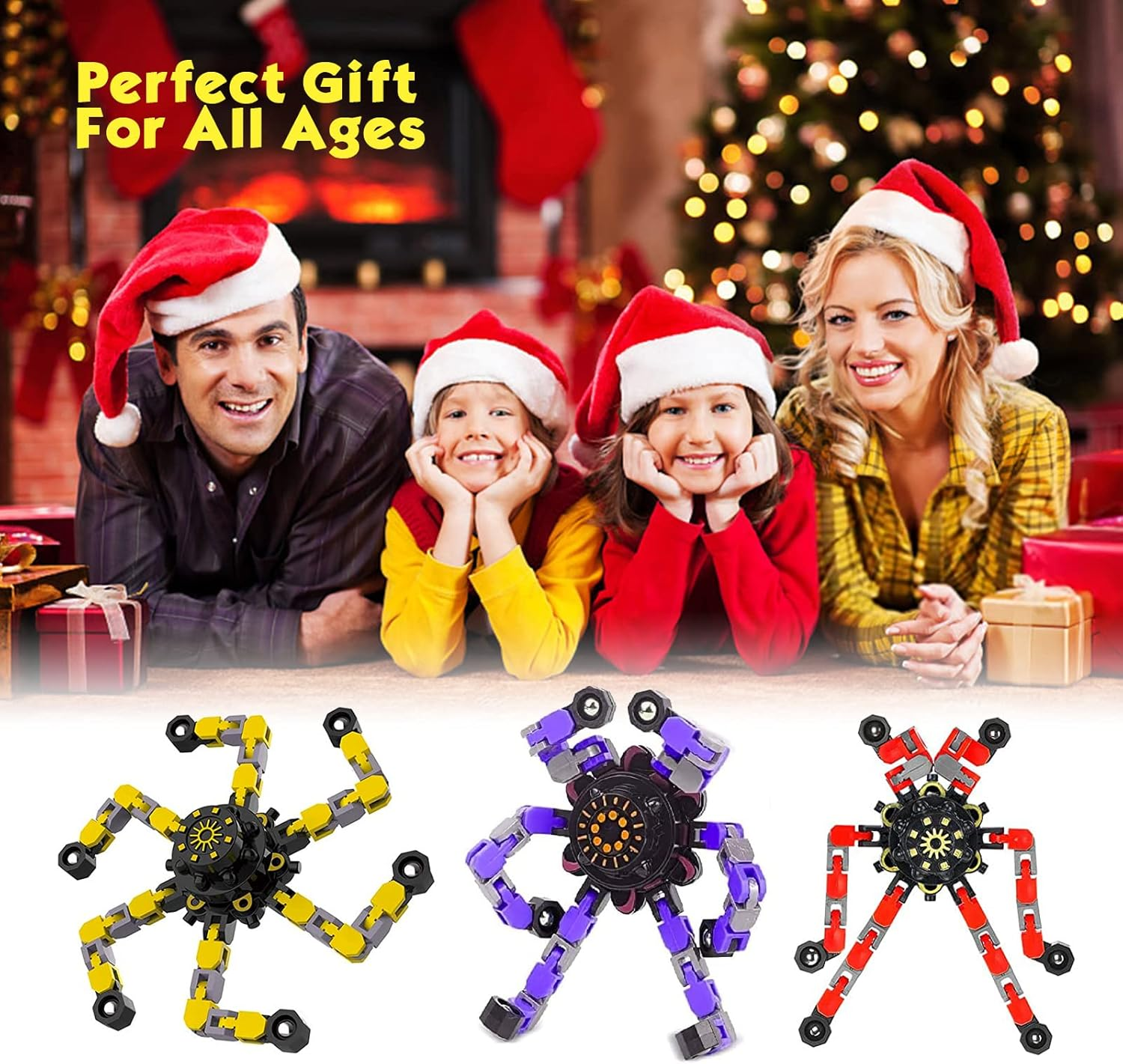 GLLBTPT 20Pcs Fidget Spinners Fingertip Gyros,Diy Deformable Robot Funny Sensory Fidget Toys,Stress Relief Creative Transformable Fingertip Gyro for Adults Kids Christmas Birthday Party