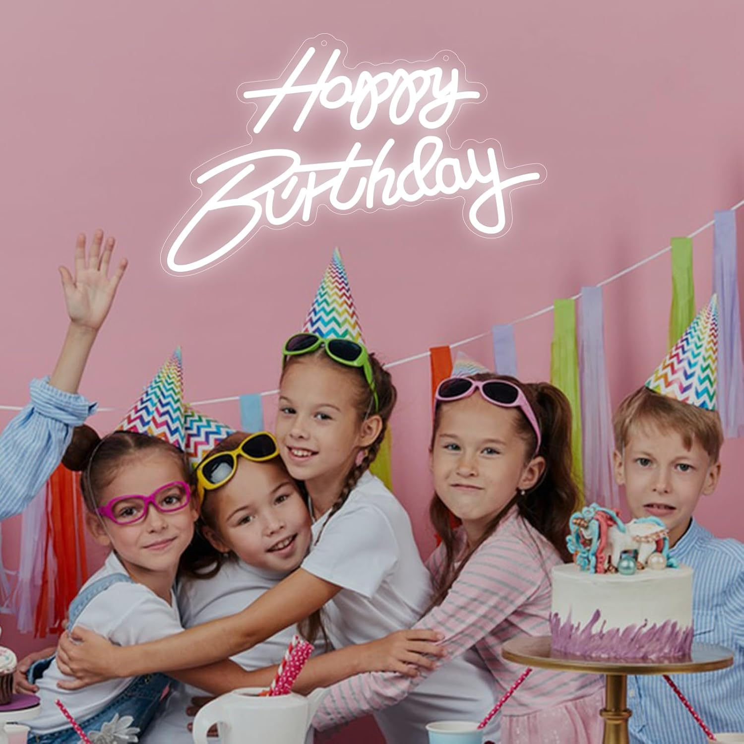 Neon Signs for Room Decor, Light up Dimmable LED Bedside Wall Lamps with USB Powered, Cool Birthday Bedroom Presents for Boys, Gaming, Teens, Kids, Friends, Girl - Happy Birthday image number 5