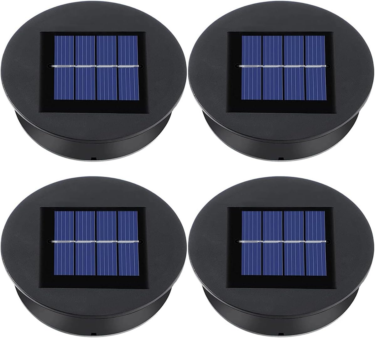Set of 4 Solar Lights Replacement Top with LED Bulbs Solar Panel Lantern Lid Lights Replacement Top Bulb Replacement Part for Outdoor Hanging Lanterns DIY for LED Solar Lights Garden Decor image number 5