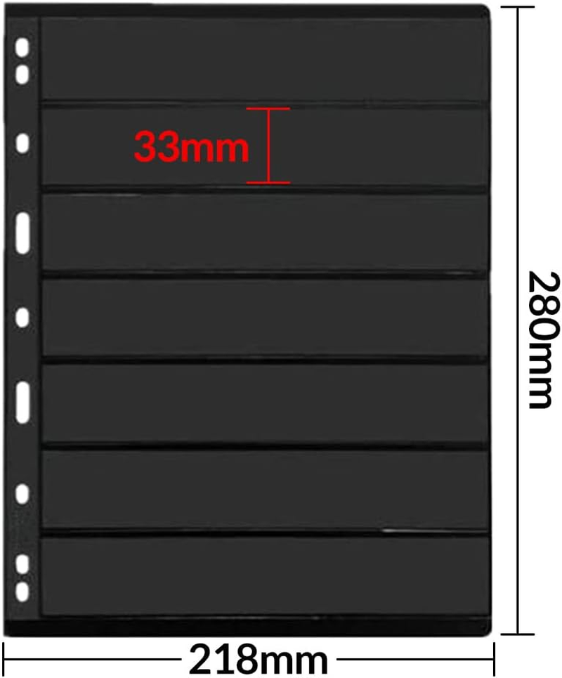 Pack of 20 Sheets Double Sided Stamp Album Stock Pages with 9 Binder Holes image number 2