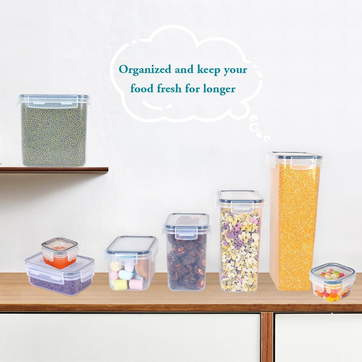 42Pack Airtight Food Storage Container Set with Lids - Kitchen Pantry Organization and Storage with Labels & Marker, Bpa-Free Plastic Leak-Proof Canisters for Dry Food, Flour and Sugar image number 5