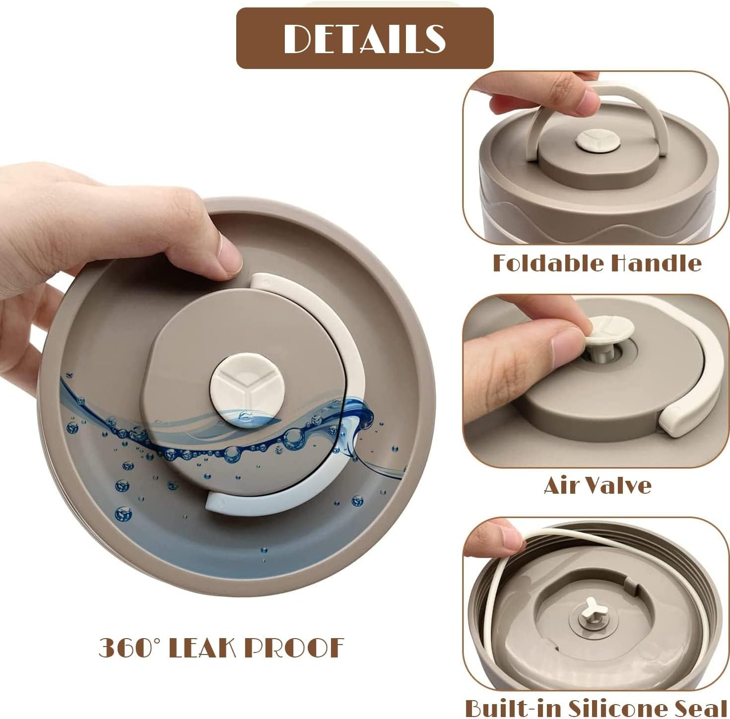 Stainless Steel Bento Box Adult Lunch Box, Portable Insulated Food Lunch Container Set with Thermal Lunch Box, 4 Separate Stackable Lunch Container for Adult Kids Men Women image number 2