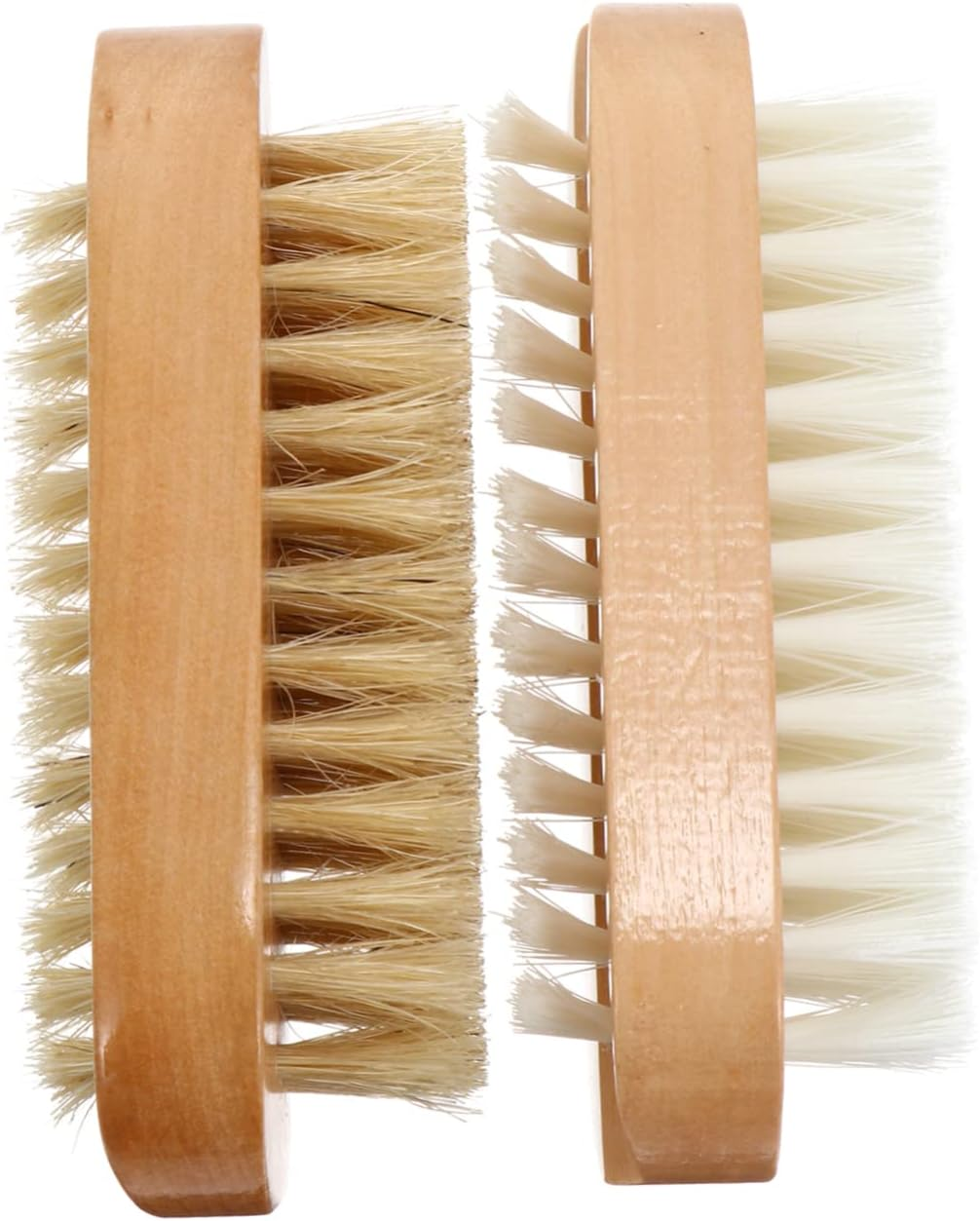 Baluue Wooden Nail Brush 2Pcs Double Sided Bristle Nail Brush Compact Portable Fingernail Cleaning Tool for Travel image number 5