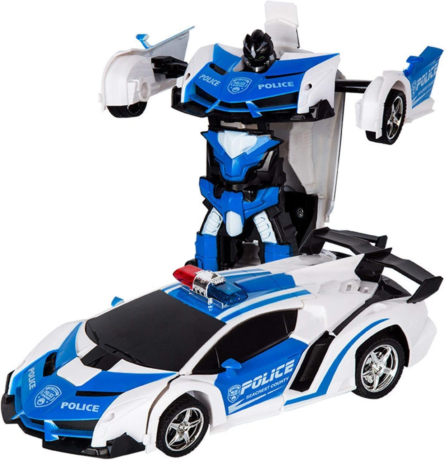 Remote Control Car Rc Cars Robot Toys 2 in 1 Design Transform Robot Toys for Kids with One-Button Deformation Christmas Birthday Gift (Blue) image number 3