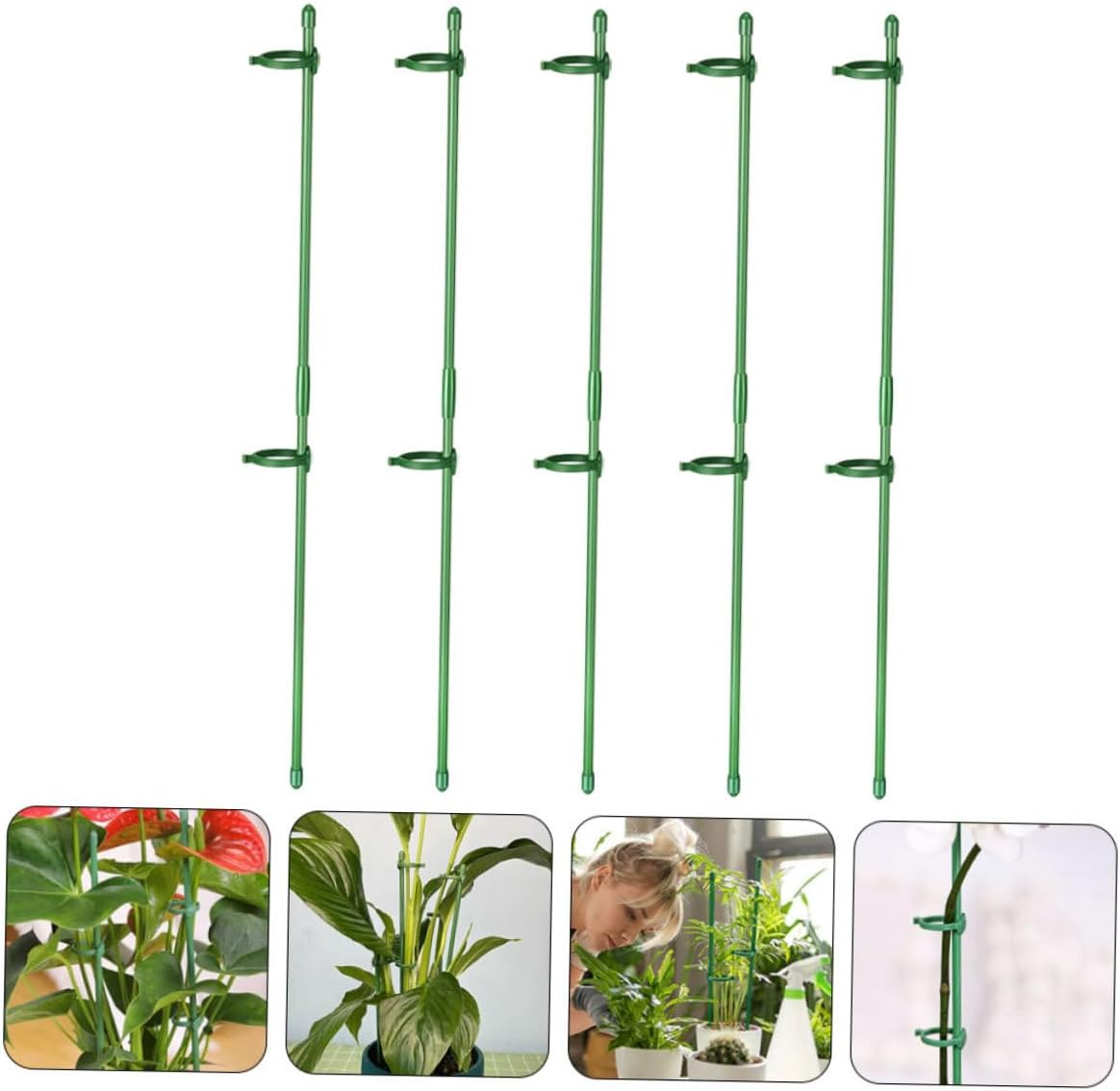 Plant Support Stakes for Garden Plants Flower Support Stakes Adjustable Clamps for Supporting in Outdoor Gardens image number 4