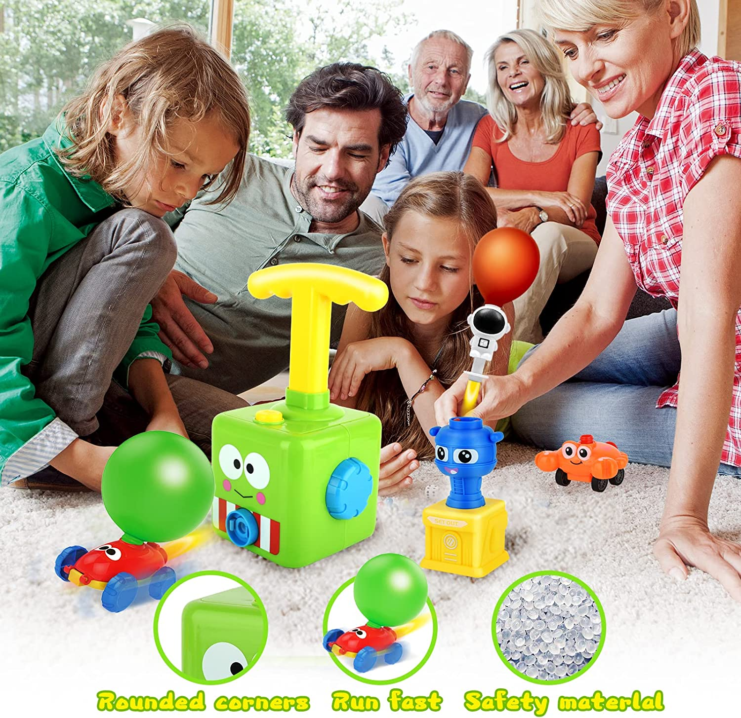 Balloon Car Toy Launcher Set,Children Inertial Balloon Powered Car Science Intelligence Education Toy, Balloon Pump Cars Racer Kit Boys Girls image number 6