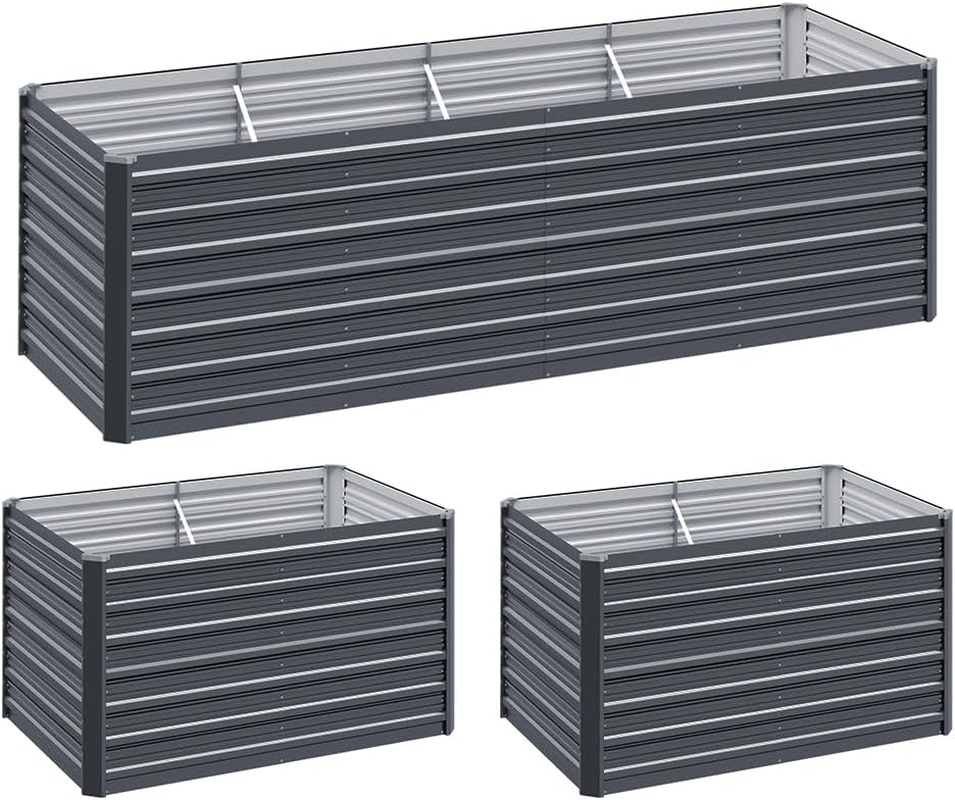 2X Galvanised Steel Raised Garden Bed Instant Planter 160 X 80 X 77Cm Aluminium image number 6