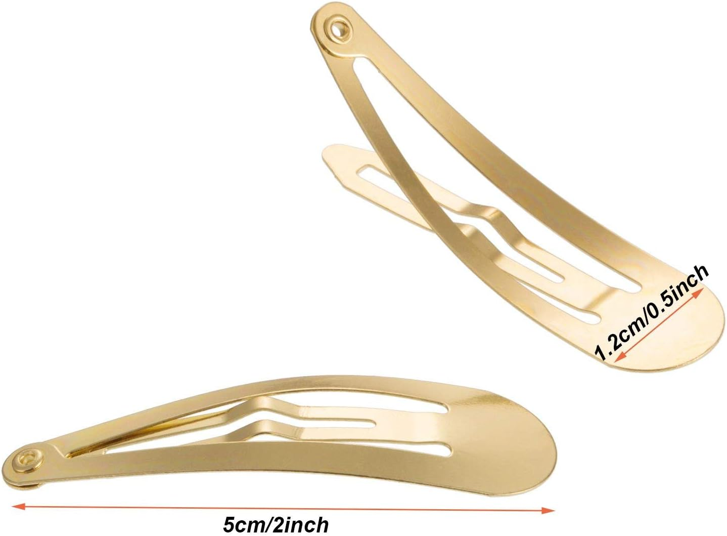 Hotop 50 Pack Snap Hair Clips Hair Barrettes for Kids, Girls and Women, 50 Mm (Gold) image number 5