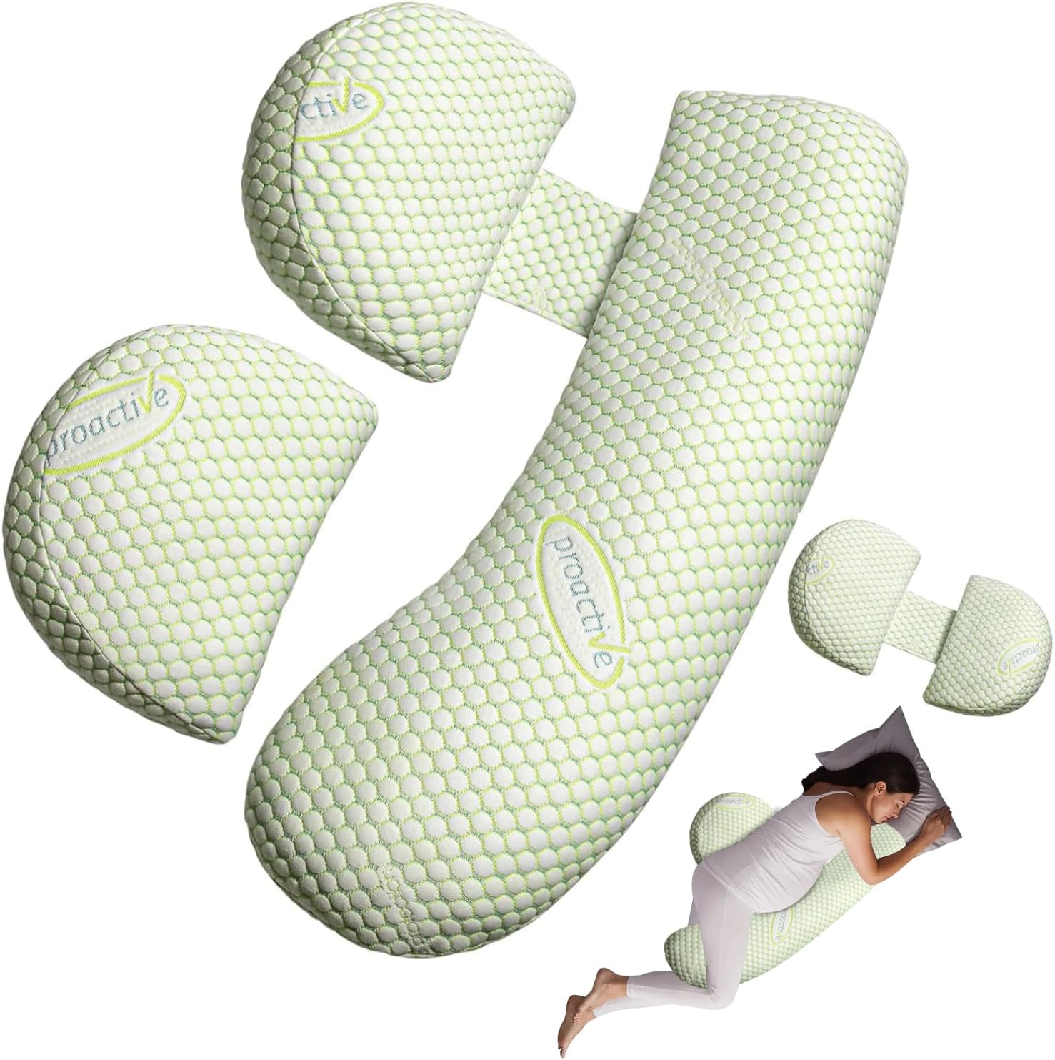 Pregnancy Pillow, Maternity Pillow Support for Sleeping Pregnancy Pillow for HIPS, Backs, Legs, Maternity Pillow with Detachable and Adjustable Pillow Cover, Large