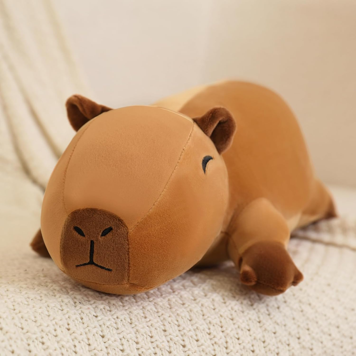 SQEQE Weighted Plush Capybara, Weighted Stuffed Animal for Anxiety, Cute Plushies Soft Pillow Toy Gifts for Kids Adults Christmas & Easter Family Gifts, Children'S Day Presents, 60 CM, 1.4 KG image number 3