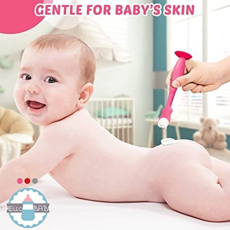 Baby Brush Diaper Applicator,3Pcs Baby Bum Applicator Baby Diaper Rash Cream Applicator Baby Cream Spatulas,Silicone Diaper Cream Applicator,Baby Diaper Cream Applicator,Diaper Rash Cream Applicator image number 4