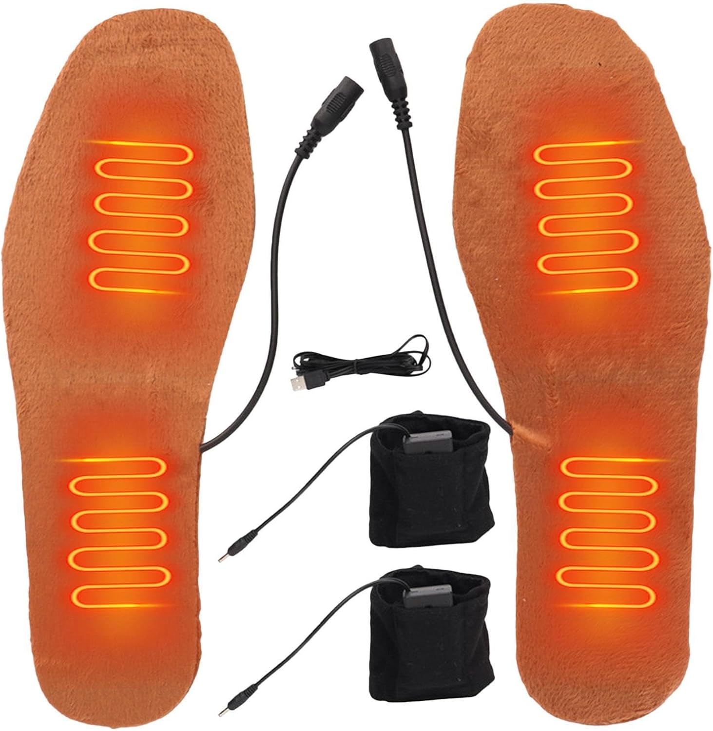 Heated Shoe Inserts Rechargeable - Electric USB Heated Insole,Cuttable Thermal Insoles, Foot Warmer for Outdoor Hunting Fishing Hiking Camping Unisex, Size 36-39/39-44 image number 6