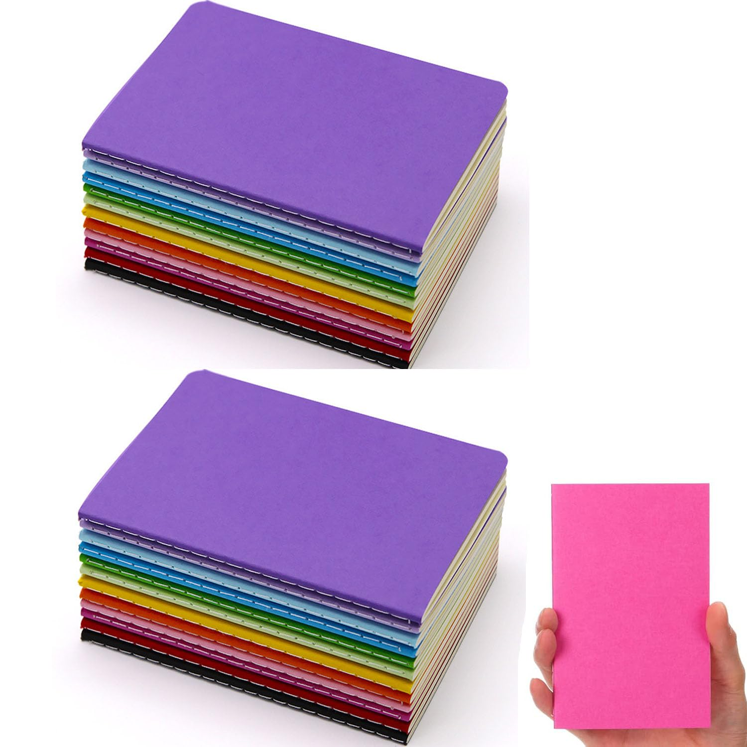 MNSYJK 24 Pack A6 Small Pocket Notebooks,3.5" X 5.5" Mini Colorful Lined Notepad,30 Sheets/60 Pages,Journal Memo Notepad,For Students, Traveler, School Supplies(12 Colors) image number 1