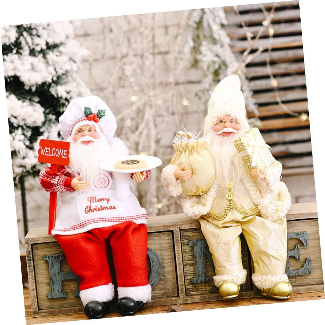 Standing Santa Claus Doll for Xmas Tabletop Xmas Ornament for Christmas House Decorations and Show Window Display image number 6