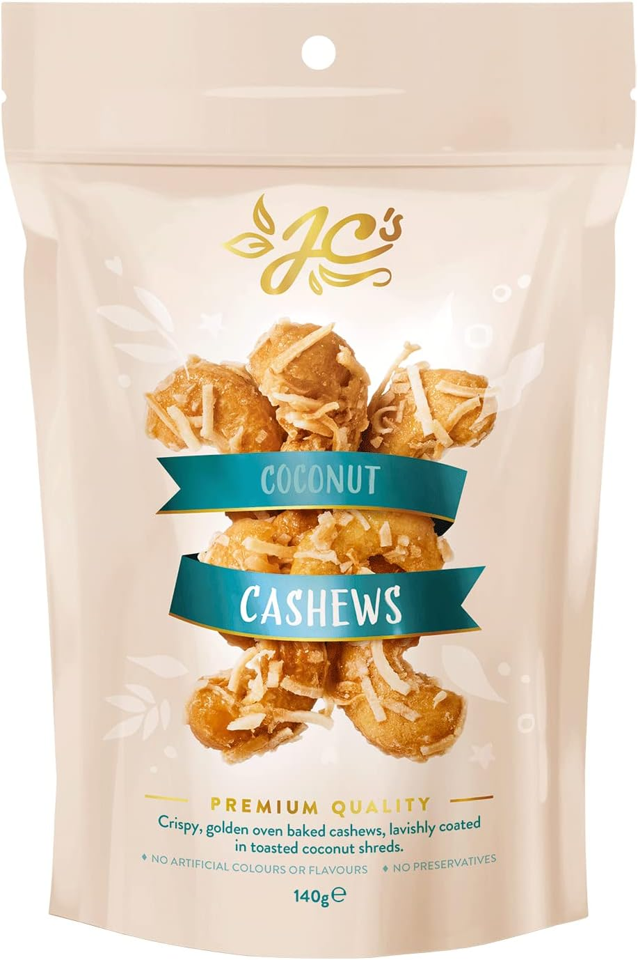 J.C.'S Quality Foods Premium Coconut Cashews 140G, Oven Baked Cashews in Toasted Coconut Shreds image number 2