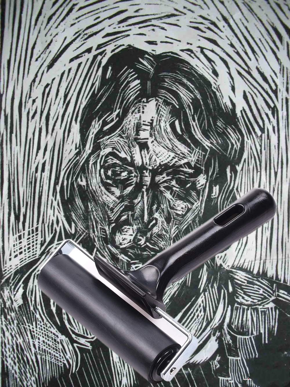 3 Pack Soft Rubber Brayer, Rubber Glue Roller for Printmaking Ink Paint Block Stamping Gluing Wallpaper and Arts & Crafts(2.4 Inch and 4 Inch) image number 4