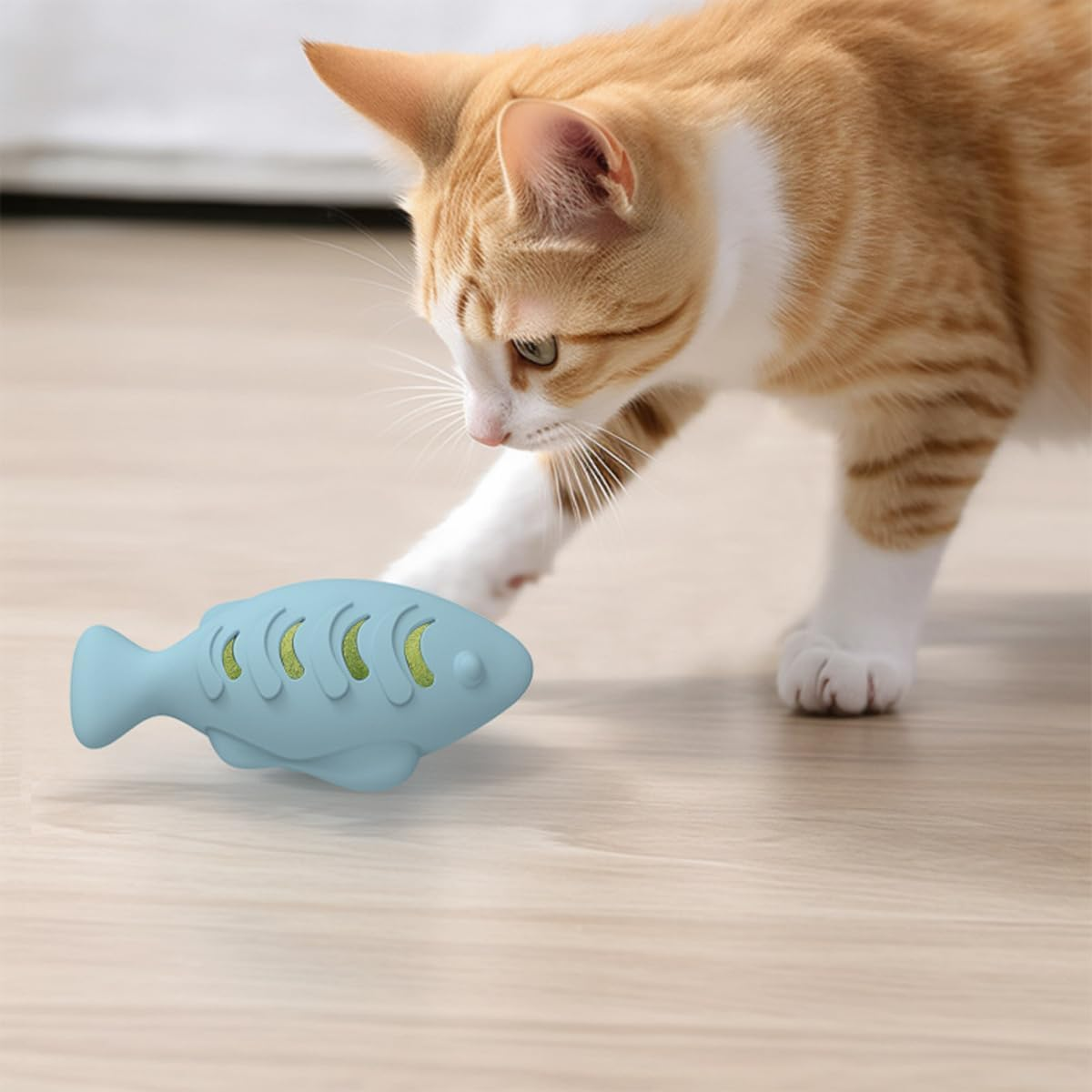 AIMALL Interactive Cat Toy Fish &ndash; Durable Leaky Food Dispenser for Fun Pet Play, Chew Toy with Treat Feeder, Engaging Puzzle for Cats image number 2