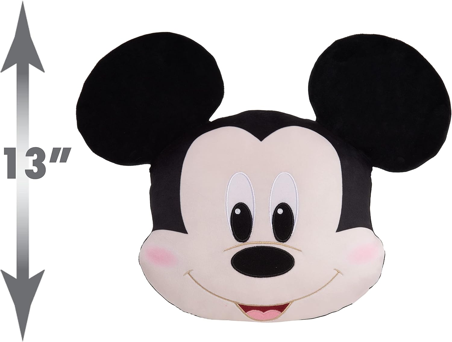 Disney Classics Character Heads, Mickey Mouse, 13-Inch Plush, Soft Pillow Buddy Toy for Kids image number 4