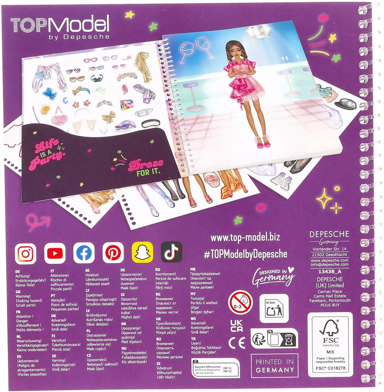 Topmodel 0413438 Dress Me up Party Sticker Book image number 3