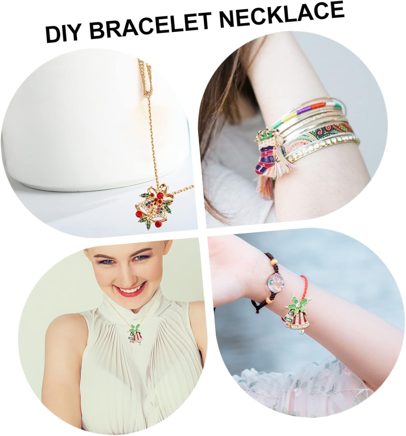 NOLITOY 12Pcs Mixed Christmas Rhinestone Snap Buttons Alloy Jewelry Charms for DIY Bracelet Necklace Christmas Craft Supplies Random Style