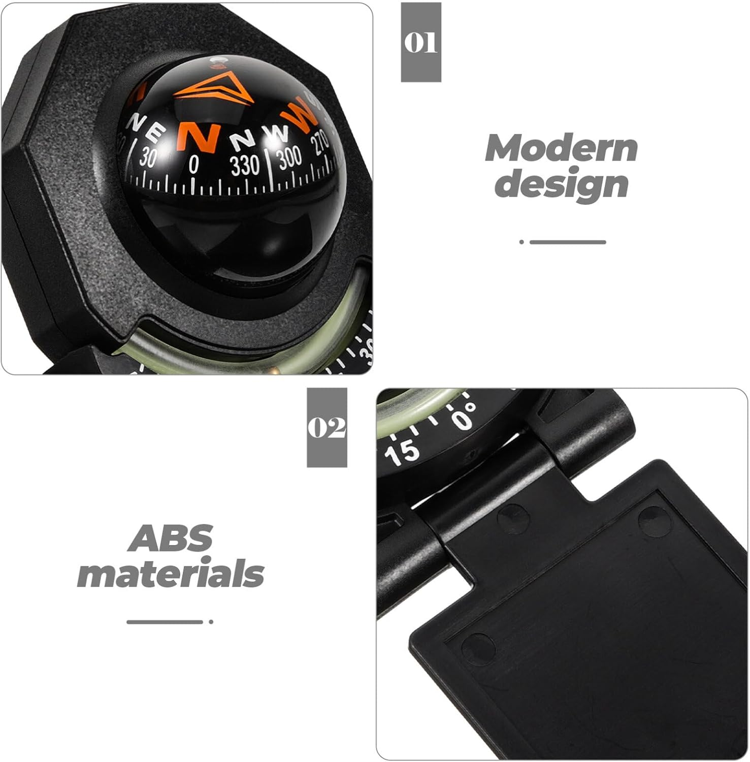 Car Compass Ball Adjustable Compass for Accurate Navigation Stylish Dashboard Ornament Easy Installation for Cars and Boats and Material image number 4