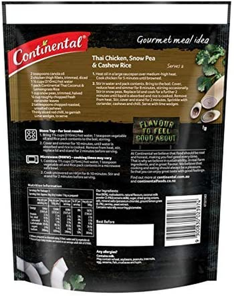 CONTINENTAL Gourmet Rice (Side Dish) | Thai Coconut & Lemon Grass, 115G image number 3