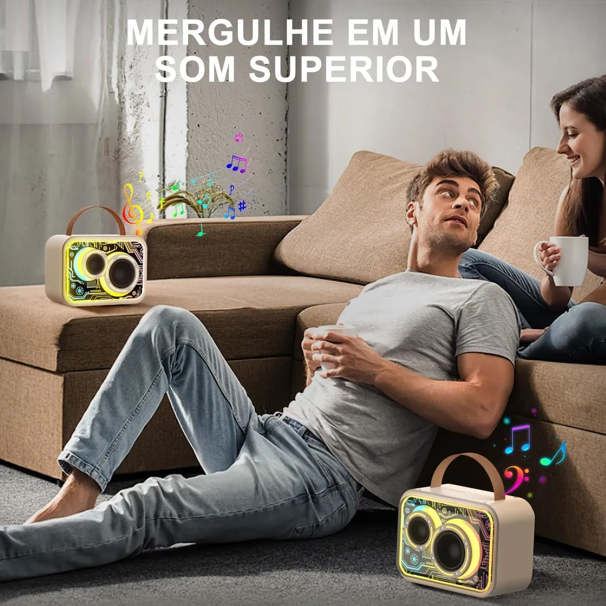 JYX Karaoke Machine with 2 Wireless Microphones for Adults, Bluetooth 5.3 Karaoke Microphone Wireless System with LED Lights, Portable Karaoke Speaker for Party (30W) image number 3