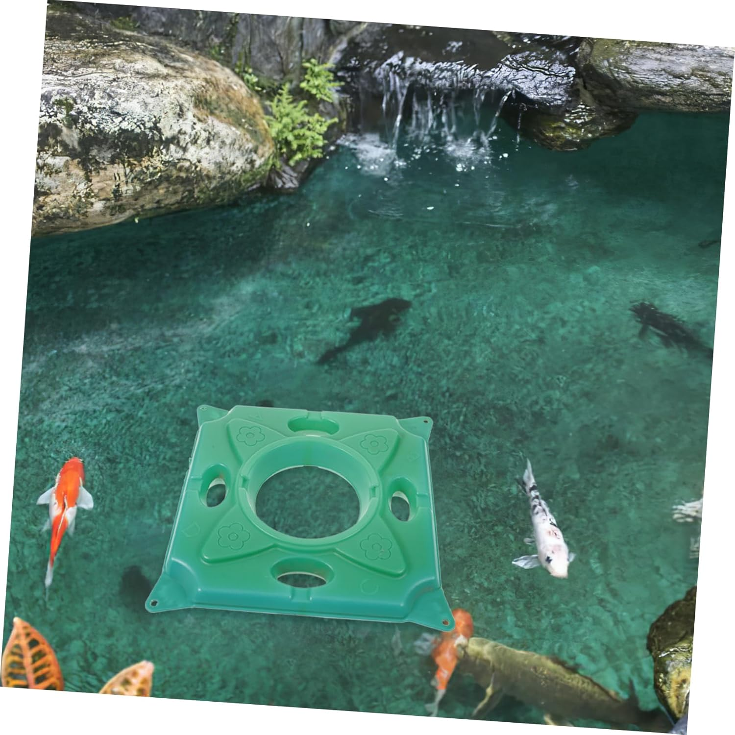 Aquatic Floating Island Pond Planter Hydroponics Floating Wetland Raft Square 33X33X5Cm for Garden Water Plants Ecosystem Landscaping image number 5